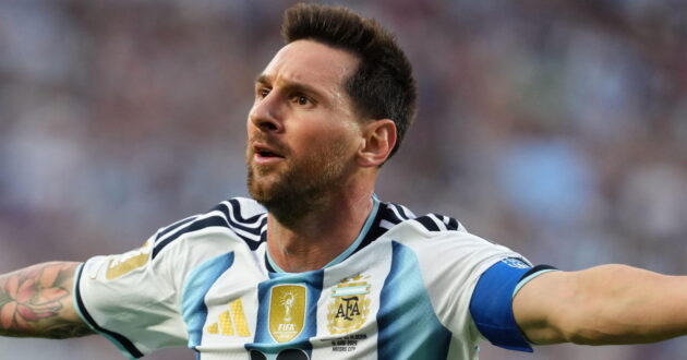 ليونيل ميسي يحتفل بتسجيل هدف في كأس العالم 2026
