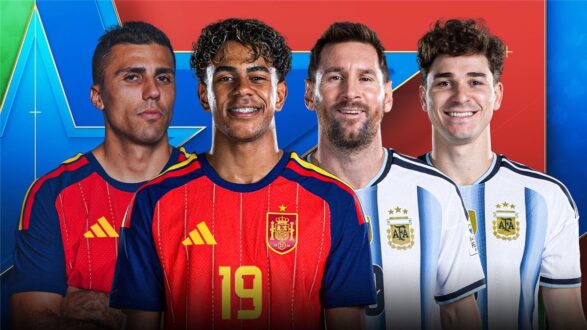 صورة تجمع بين لاعبي الأرجنتين وإسبانيا في نهائي كأس العالم 2026