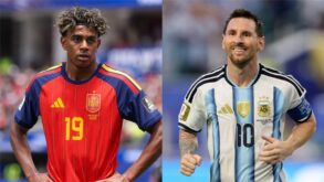 صورة تجمع لاعبي الأرجنتين وإسبانيا في نهائي كأس العالم 2026 مع تعليق حول الشائعات.