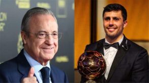 لاعب كرة القدم رودري يرتدي قميص ريال مدريد