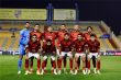 لاعبو النادي الأهلي المصري يحتفلون بتسجيل هدف