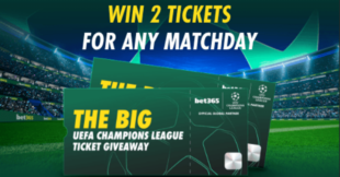 شعار bet365 مع كأس دوري أبطال أوروبا وتذاكر